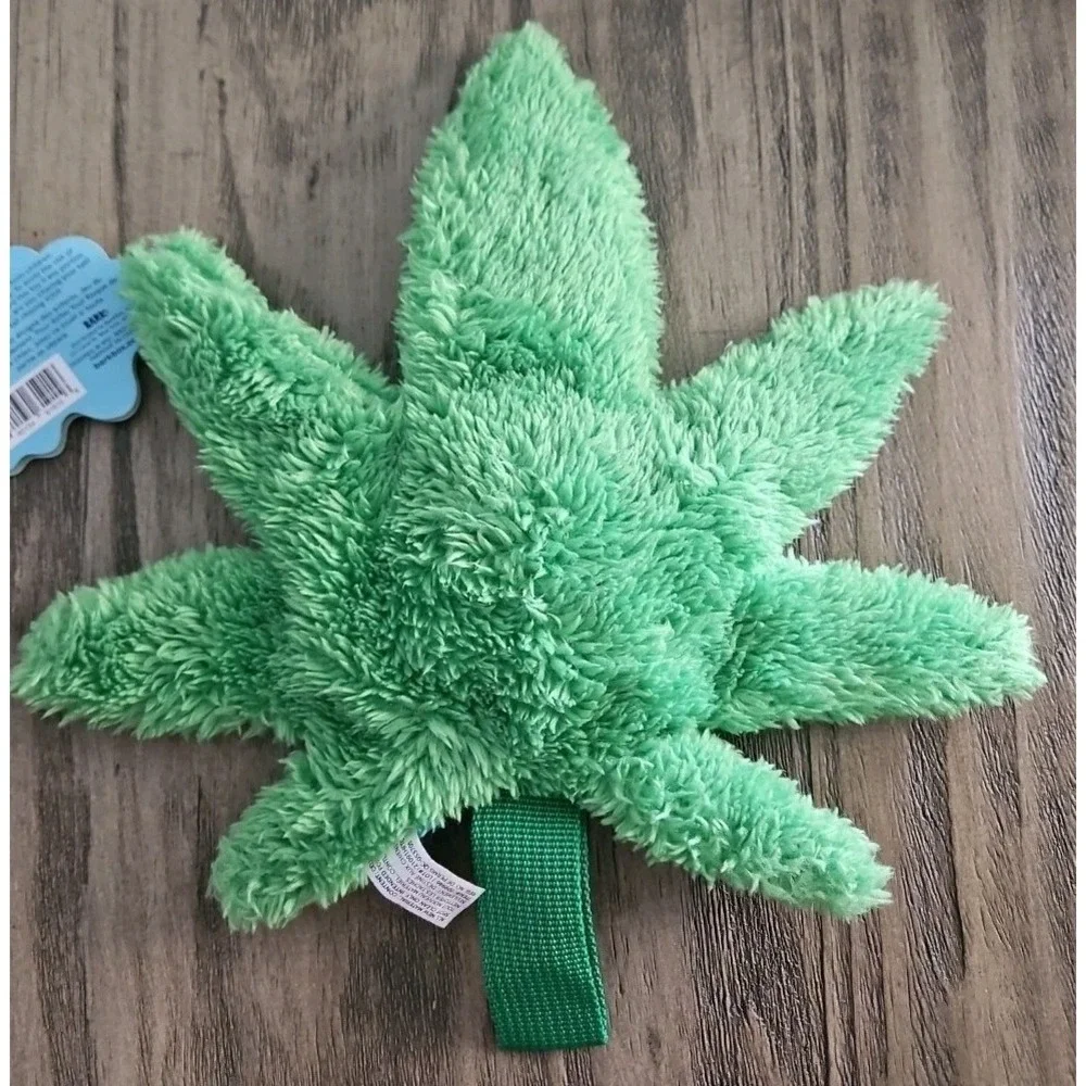 BarkBox BARK Herb Leaf Dog Toy from 4/20 Collection Nylon STRAP M-Lg NWT New